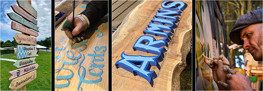 handgemalte Holzschilder