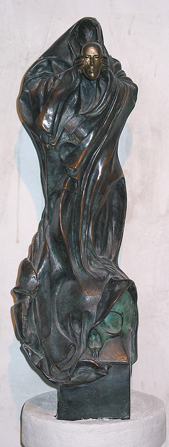 Heilligenfigur aus Bronze