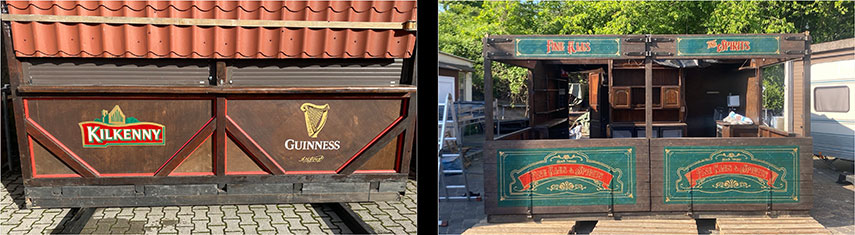 individuelle Bemalung von Verkaufsst&auml;nden und Marktst&auml;nden