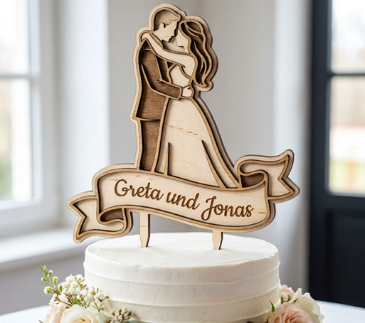 Individuelle Cake-Topper aus Holz