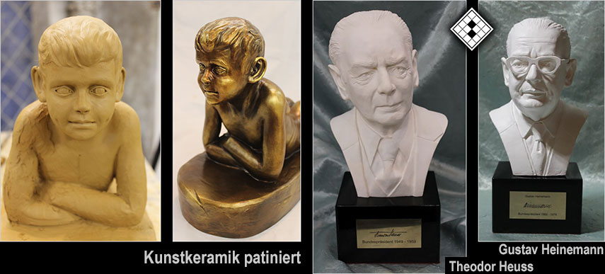 Kunstkeramik-Portraitbüsten